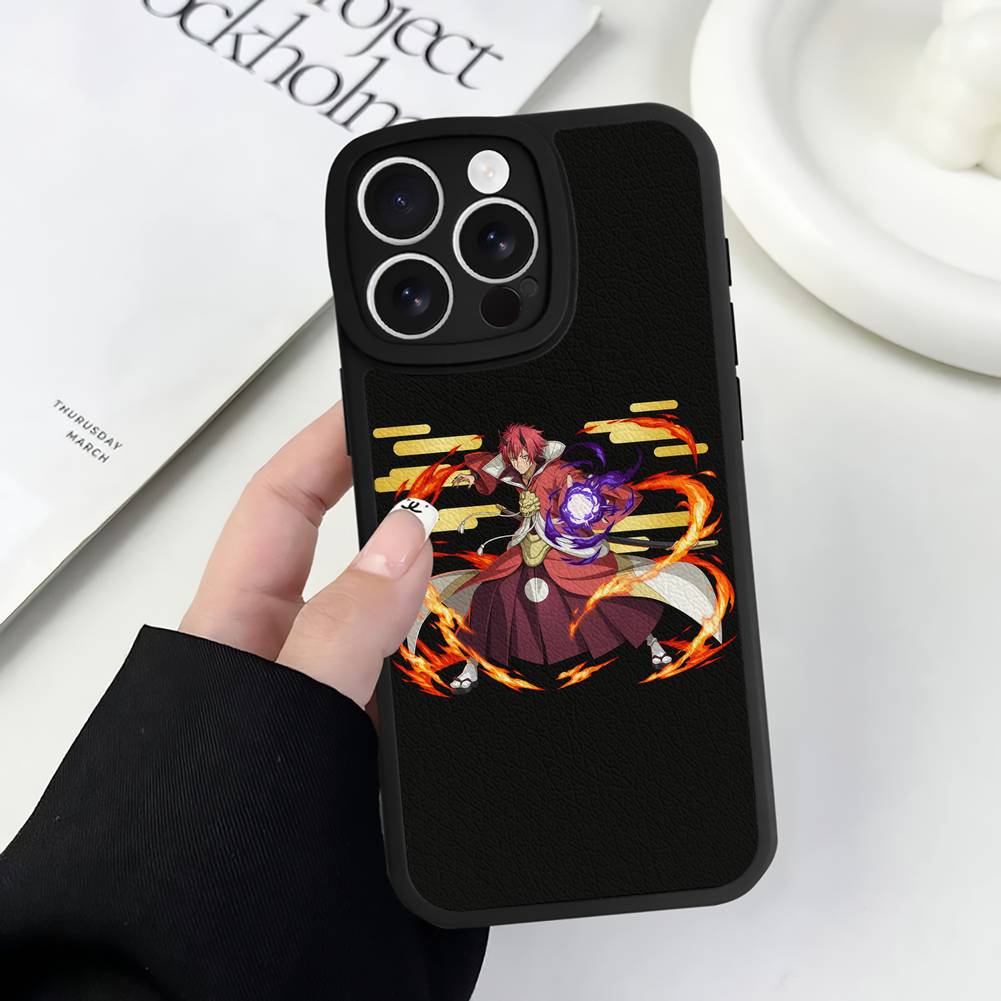 （画像用） 転スラ Regarding Reincarnated to Slime 【iPhone 16シリーズ対応】シリコンスマホケース（レザー調） 材質：シリコン